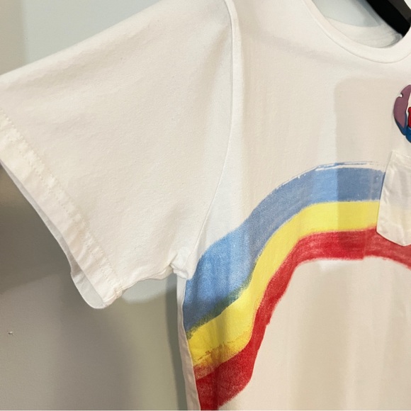 Disney Lilo & Stitch White Short Sleeve Tee with Rainbow Detail Across Chest - Picture 4 of 7